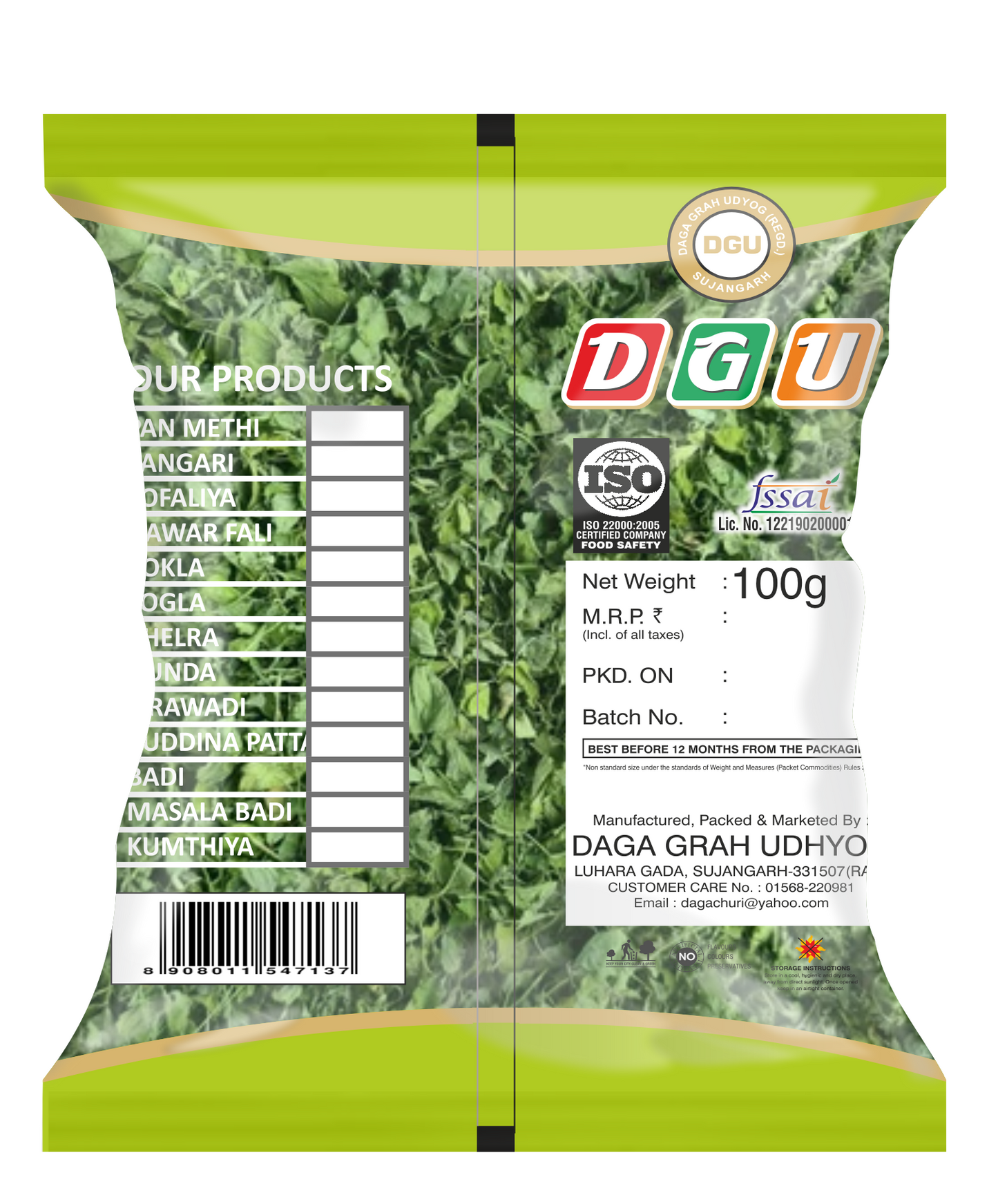 Methi Patta (Pan Methi)